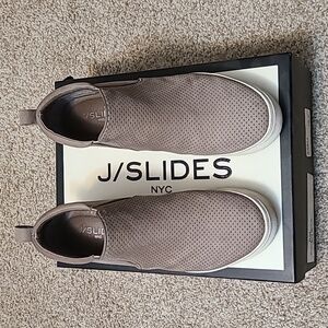 J/Slides size 8, taupe wedge sneaker